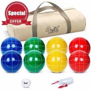 VSSAL Bocce Ball Set 90/100/107mm for Backyard Lawn Beach Outdoor Family Bocci Yard Game for Kids