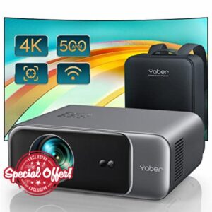 【Auto Focus & Keystone】YABER PRO V9 WiFi 6 Bluetooth Projector