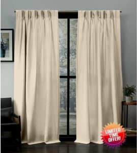 illey drapes Triple Pinch Pleated Blackout Curtains Thermal Insulated Room darking Window Treatment Drapes for Home Tie Backs
