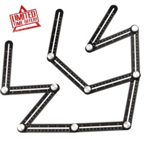 JTRHD Measuring Layout Tool Folding Ruler Masonry Floor Tile Tool Aluminum Alloy Any Angle Ruler for Carpenter Engineer Craftsmen (Color : Black