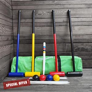Urban Wooden Lawn Croquet [Set] • 4 Player • [JUNIOR or SENIOR size]