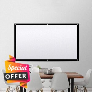 Projector Screen Portable Projector Screen 4:3 HD Movie Screen Foldable for Home Theater Cinema Business Meetings Portable Projector Screen (Color : Black