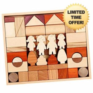 Milageto Montessori Wooden Building Blocks