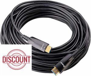 DTECH Fiber Optic HDMI Cable 100m with High Speed 1080p 60Hz 4K 30Hz for Home Theater HD Video 3D ARC HDCP CEC (328 Feet