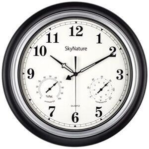45cm Retro Waterproof Garden Clock with Thermometer and Hygrometer