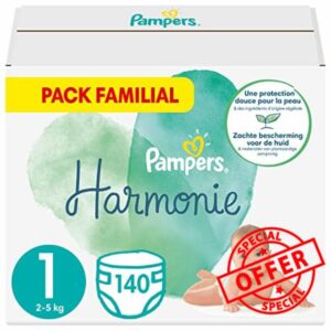 Pampers - Concert - Diaper Size 1 (2-5 kg) Hypoallergenic - Family Pack (140 Layers)