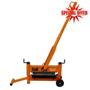 430mm Block Splitter Paving Cutter Concrete Landscaping Stone Brick Masonry Tool Cutting Machine Adjustable Cutting Height 10-200mm 2 Wheels Removable 119cm Handle Top & Bottom 4 Edge Rotatable Blades