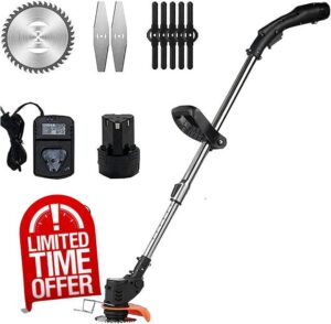 Cordless Battery Electric Lawn Mower Electric Garden Tool Lawn Mower for Lawn And Garden 21V 4500MAH 2 batteries-1 Battery