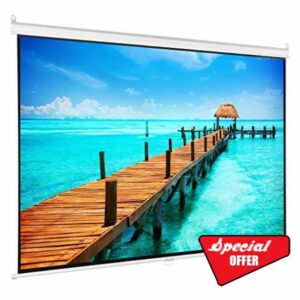 Screen 60-84 Inch 16:9 Manual Pull Down Projector Screen Self Locking Matte White Fabric Fiber Glass Movie Screen For Home Theater (Size : 84 Inch) ( 60 Inch)