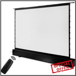 16:9 HDTV Motorized Electric Floor Rising Front Projection Screen Motorised Floor Stand Screens with Cinema White (Size : 100 inch) (133 inch)