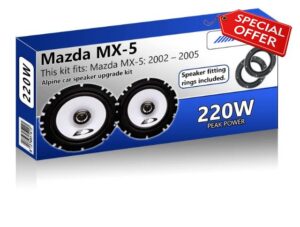 MX5 Speaker upgrade Front Door Alpine car speakers 6.5" 17cm 220W