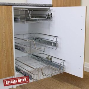 KuKoo 6 x Kitchen Pull Out Soft Close Heavy Duty Baskets