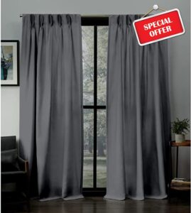 illey drapes Triple Pinch Pleated Blackout Curtains Thermal Insulated Room darking Window Treatment Drapes for Home Tie Backs