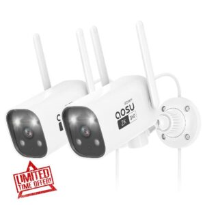AOSU 2K Security Camera Outdoor with Color Night Vision
