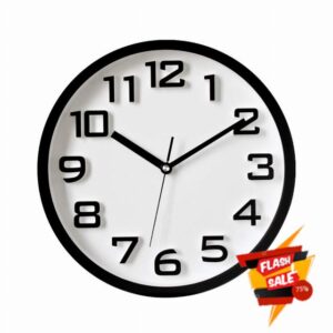 Wall Clock Round Mute Decorative Wall Clock for Indoor Office/Home/Kitchen/Bedroom Wall Clock Battery Powered Wall Clocks for Living Room Deco