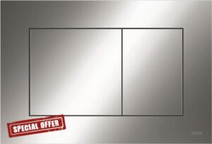 TECE K12236 Geberit Now 9240401 Toilet Actuator Plate Glossy Chrome Dual Flow Control Top and Front