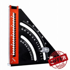 DDLMM Folding Triangle Squares Ruler Positioning Angle Woodworking Tool Aluminum Alloy 2-in-1 Extendable Layout Base Goniomete