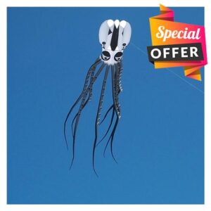 TUTUTI Kites Large octopus kite for adults ripstop nylon fabric outdoor toys flying jellyfish soft kites kevlar line (Color : 32m)
