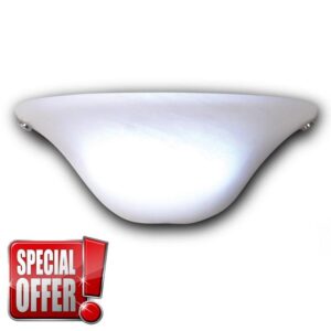 It's Exciting Lighting IEL-4300 Frosted Marble Glass Half Moon Sconce With Frosted Marbleized Glass Shade In Half Moon Shape