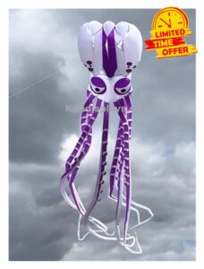 MRXFN kids toys Octopus Kite Inflatable Kite Flying Nylon Soft Kites for Adults Professional Kites Factory Giant Kites (Color : 20m Whitepurple)