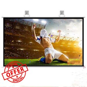 Projector Screen Projector Screen with Hook Up - HD Outdoor/Indoor Portable Projector Screen for Home Theater Portable Projector Screen (Color : White-3