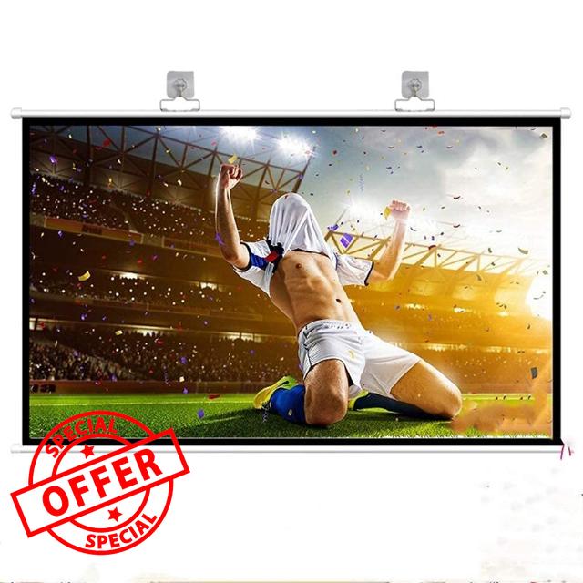 Projector Screen Projector Screen with Hook Up - HD Outdoor/Indoor Portable Projector Screen for Home Theater Portable Projector Screen (Color : White-3