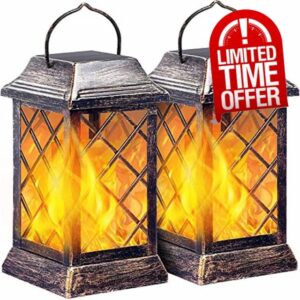 SOLARBABY Solar Lantern Outdoor Flicker Flame Lights