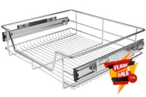 3 X 600MM Pull Out Wire Basket Kitchen Larder Base Unit Cupboard Storage Soft Close