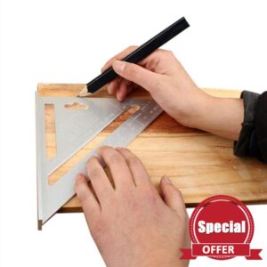 Precision Woodworking Tools Ruler 4 Size Metric Triangle Angle Protractor Aluminum Alloy Speed Try Square Carpenter's Measuring Ruler Layout Tool Ruler (Color : Metric 30cm)