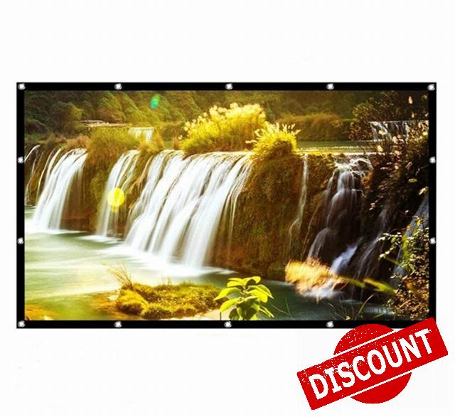 Foldable 16:9 Projector 60 70 84 100 120 Inch White Outdoor Projection Screen TV Home Projector Screen (Size : 72 inch) (72 inch)