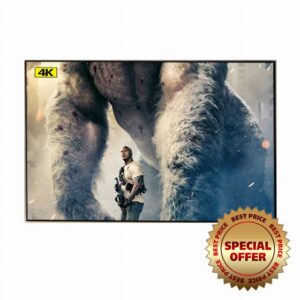DSFEOIGY Ambient Light Rejecting ALR 80 90 100 120 133 Inch Fixed Thin Frame Projector Screen for Home Theater Projection (Size : 92 inch)