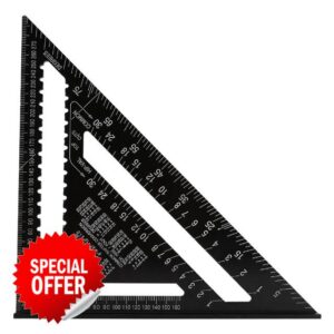 Triangle Square Ruler - Delaman Aluminum Rafter Carpenter Layout Protractor