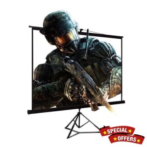 Projector Screen 84inch Projector Screen with Stand 4:3 HD Outdoor Indoor Movies Screen for Home Theater Business Meetings Portable Projector Screen (Color : Black