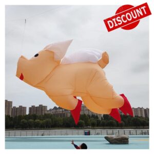 ISITAC Kites Inflatable kites show giant kite pendant pig kites flying toys for adults kites reel large outdoor games soft kite