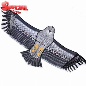 Kites for Adults Giant Huge Simulation Eagle Kite Outdoor Family Entertainment Flying Game Toys Easy to Fly (Color : Gray Size : 11.8ft)