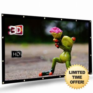 Foldable Projector Screen 100 120 inch 16:9 PVC Fabric Projection Screen for Office Home Theater Outdoor Movie Cinema (Size : 100 inch)