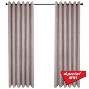 QINUO HOME Stone Blackout Curtains 90 Drop - Eyelet Top Thermal Insulated Blackout Curtains for Bedroom