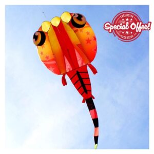 ISITAC Kites Large tadpole kite for adults soft kites outdoor toys flying jellyfish trilobites kites factory parachute (Color : 30sqm Red)