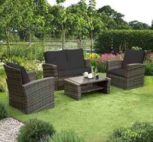 SOFA inc FREE RAIN COVER (Mixed grey/Black cushions)