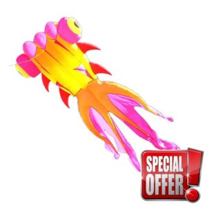 MRXFN kids toys Outdoor Fun Sports 11M Goldfish Kite/Fish Soft Inflatable with Handle Line Good Flying (Color : 11m Pink Yellow)