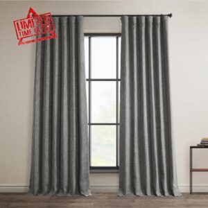 HPD Half Price Drapes BOCH-LN185-P Faux Linen Room Darkening Curtains for Bedroom (1 Panel)