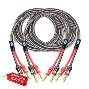 Audiophile Speaker Cable with Banana Plug Compatible With AMP Home Theater Surround Sound System Gold Plated Banana Audio Cable 1M 2M 3M 5M (Color : A pair (white)