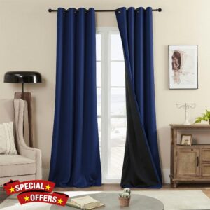 Rutterllow 100% Blackout Curtains 2 Panels