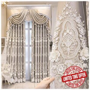 Integrated Blackout Curtain With Curtain Header & 3D Flowers