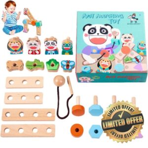LOKOO 10 Pcs Threading Toys Fine Motor Skill | Lacing Bead Set Educational Stringing Toy | Fine Motor Skills Montessori Stacking Learning Game