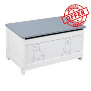 oba Miffy Wooden Toy Chest for Children with Hinged Seat and Cushioning Fittings
