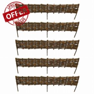 Selections Pack of 5 Willow Hurdles Lawn Edging (120cm x 20cm)