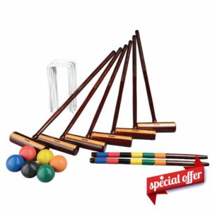Franklin Sports Outdoor Croquet Set - 6 Player Croquet Set with Stakes