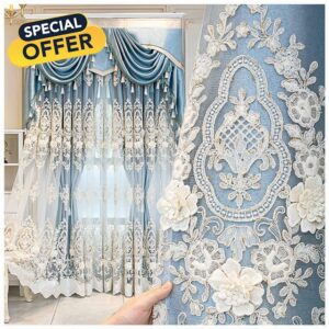 Integrated Blackout Curtain With Curtain Header & 3D Flowers