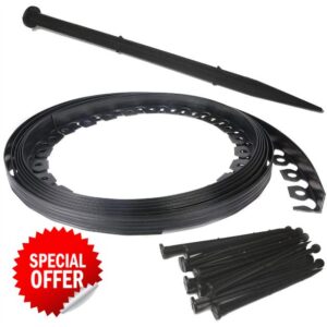 Proper Tools Flexible Garden Edging Lawn Grass Border Edge PVC Wall 50m with 100 Pegs